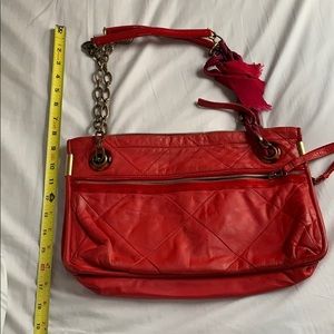 Authentic Lanvin Amalia Quilted Leather Bag in Red